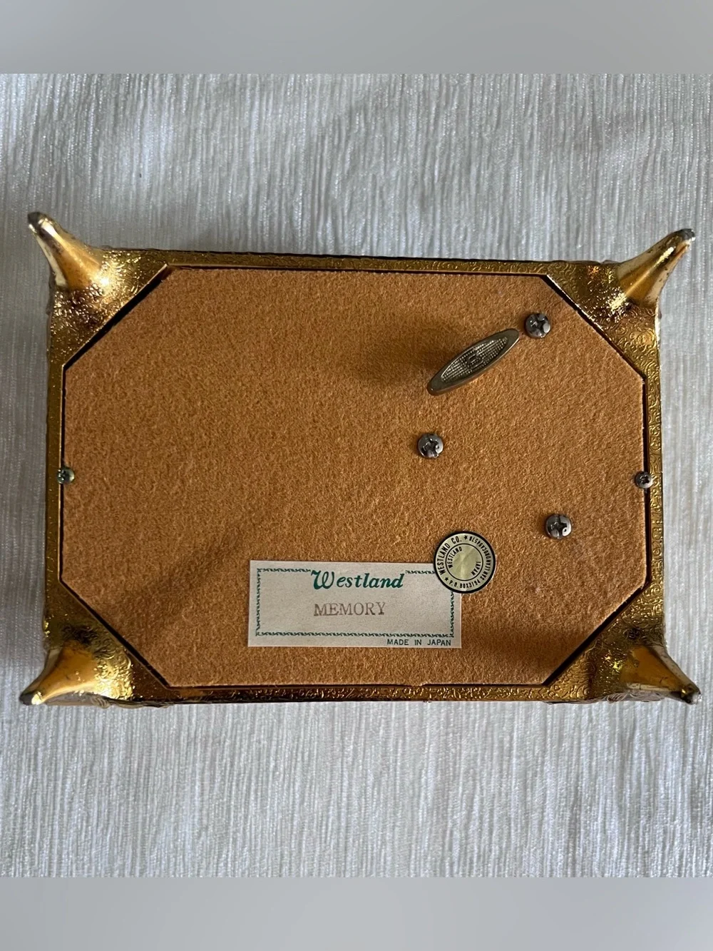 VTG Westland Enamel Butterfly Automaton Musical Jewelry Box Plays Memory